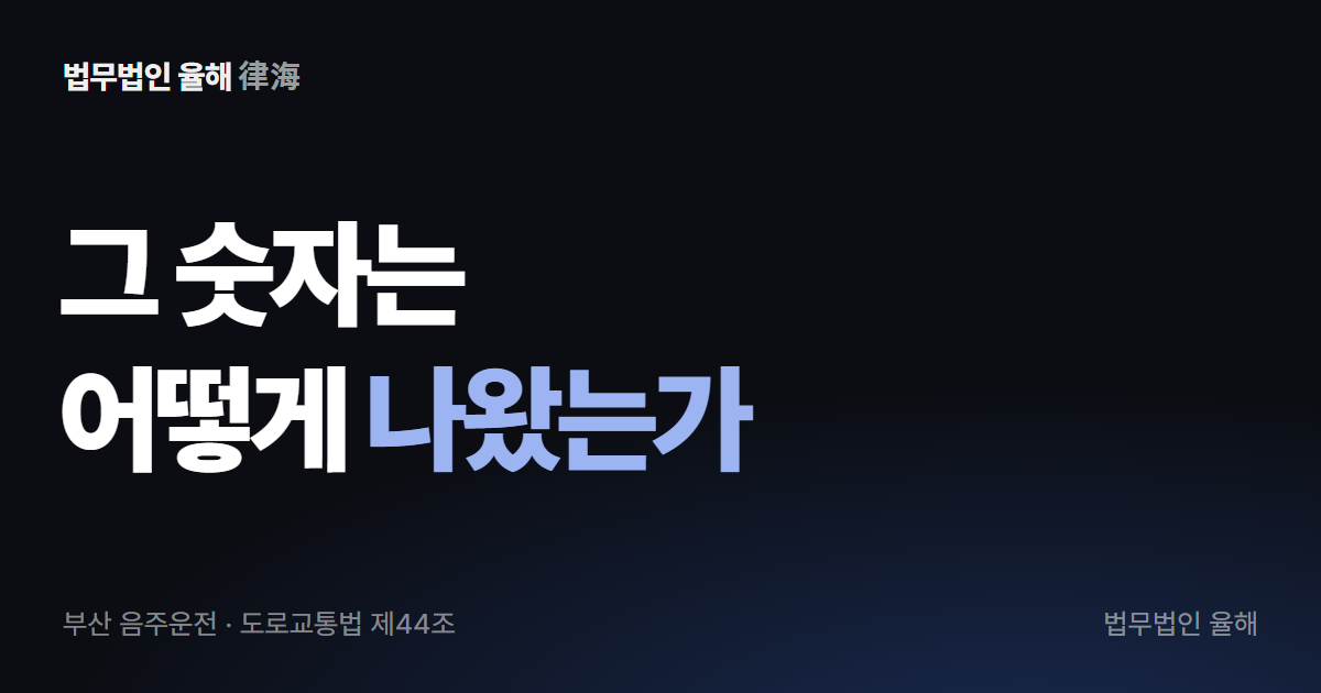 그 숫자가 어떻게 나왔는지부터 — 부산 음주운전
