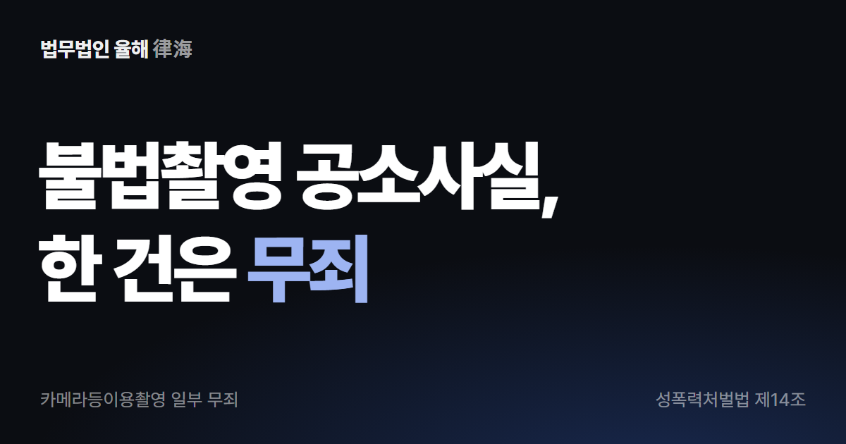 카메라등이용촬영 일부 무죄와 신상정보 공개 면제 — 부산성범죄변호사